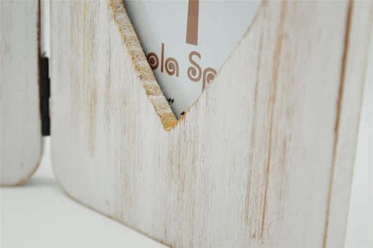 4" x 6" Wooden Hearts Standing Double Photo Frame - Perham Prints