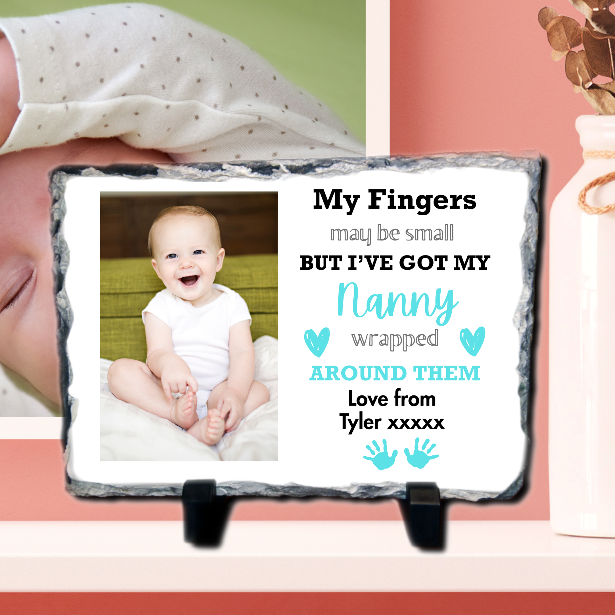 Wrapped Around Their Finger Personalised Photo Slate