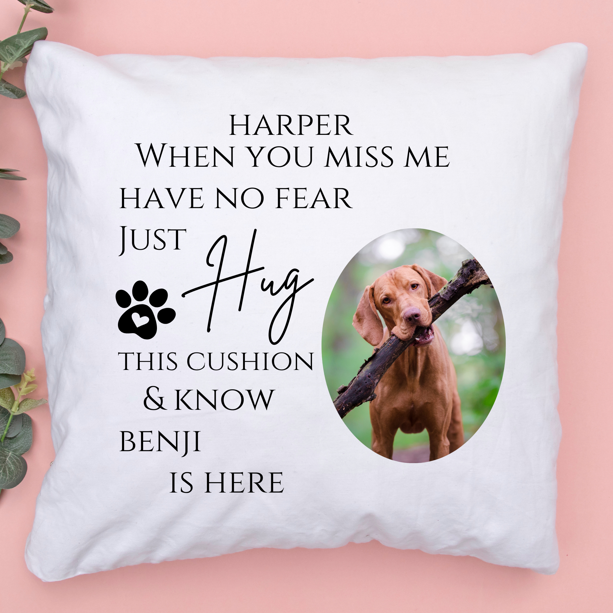 When You Miss Me Memorial Photo Cushion - Perham Prints