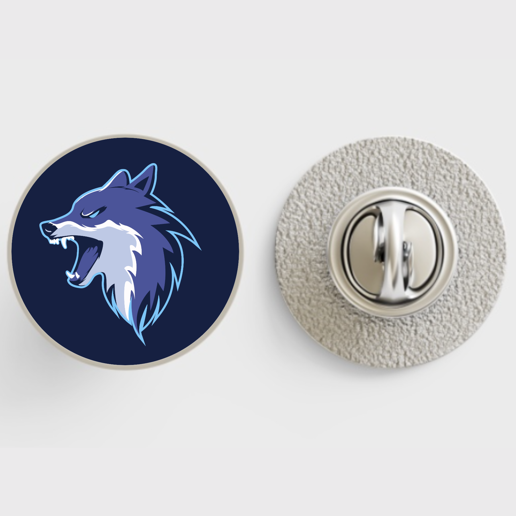 Personalised Photo Text Round Silver Metal Pin Badge - Perham Prints