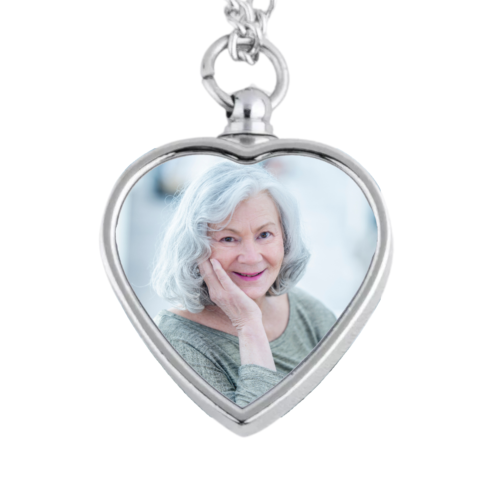 Personalised Photo Heart Ashes Memorial Pendant Necklace Cremation Jewellery - Perham Prints
