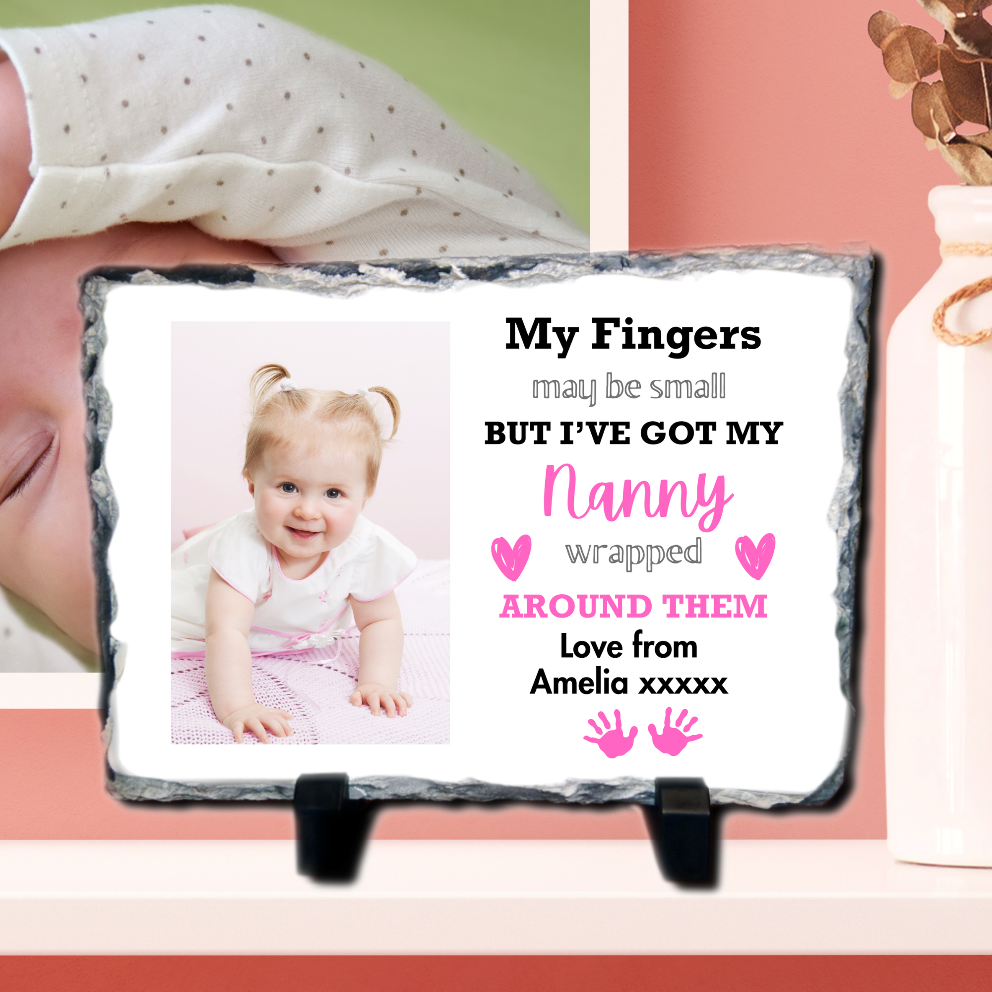 Wrapped Around Their Finger Personalised Photo Slate