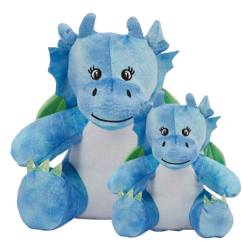 Personalised Blue Dragon Animal Teddy Cuddle Toy