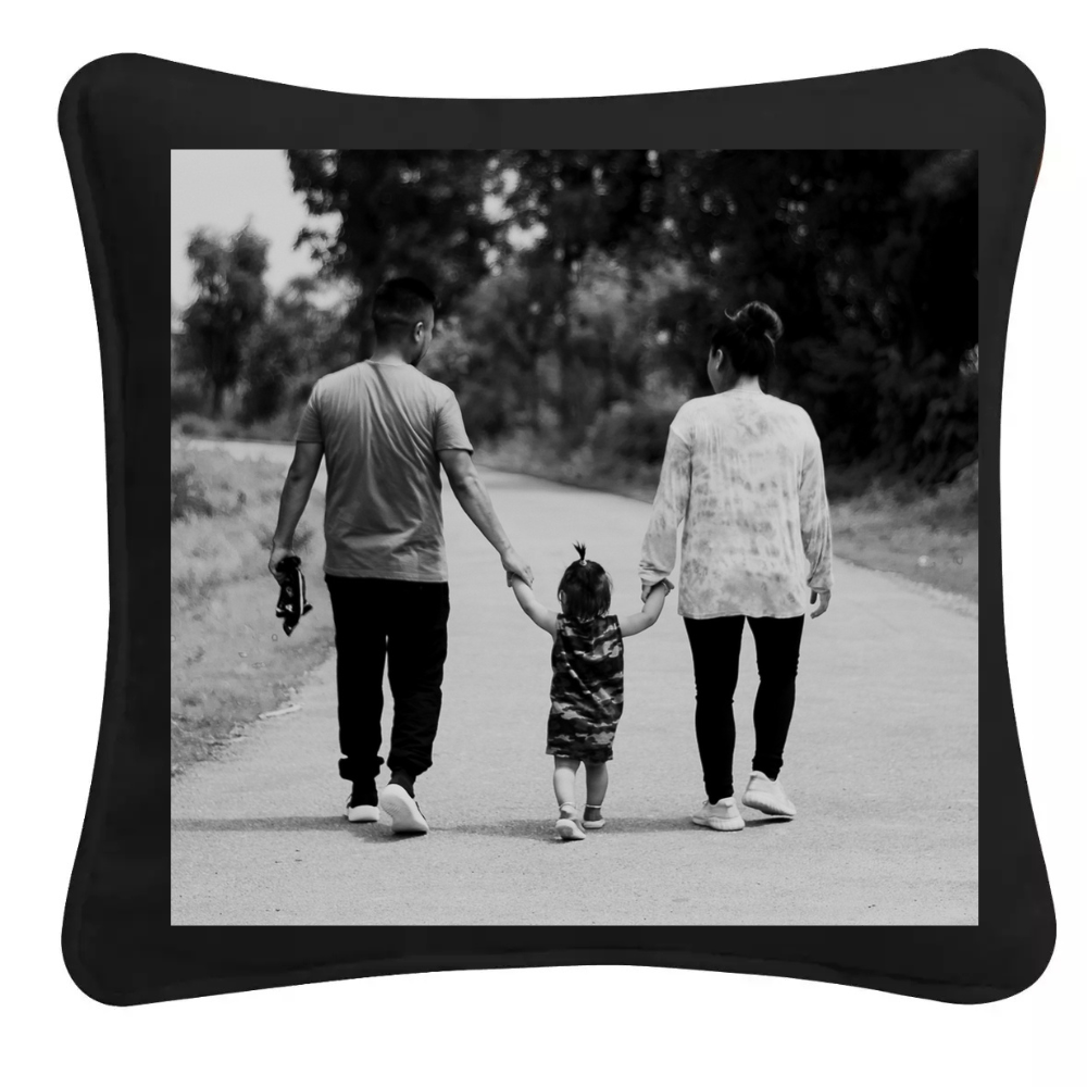 Personalised Black Picture Photo Cushion - Perham Prints