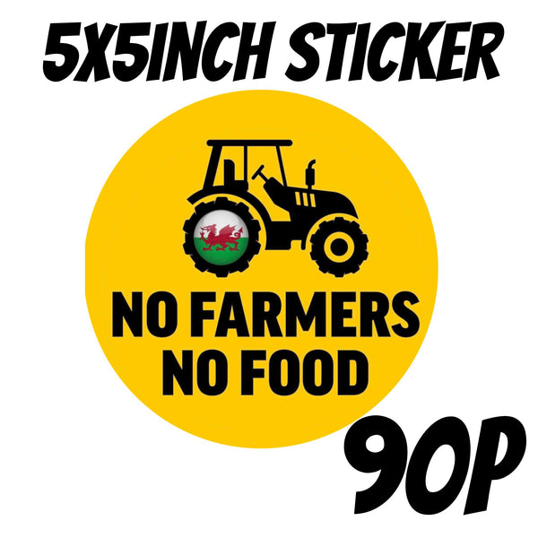 No Farmers No Food Vehicle Printed Vinyl Stickers - 1