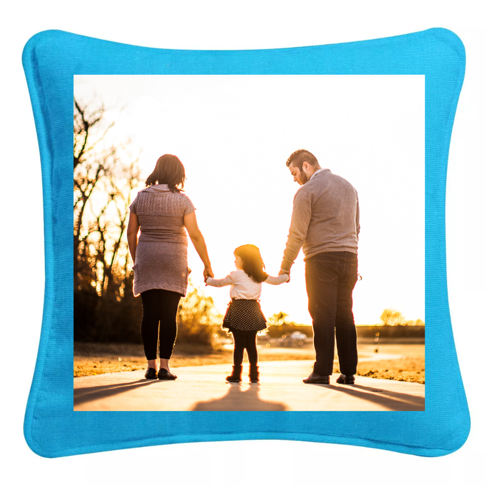 Personalised Aqua Picture Photo Cushion - Perham Prints