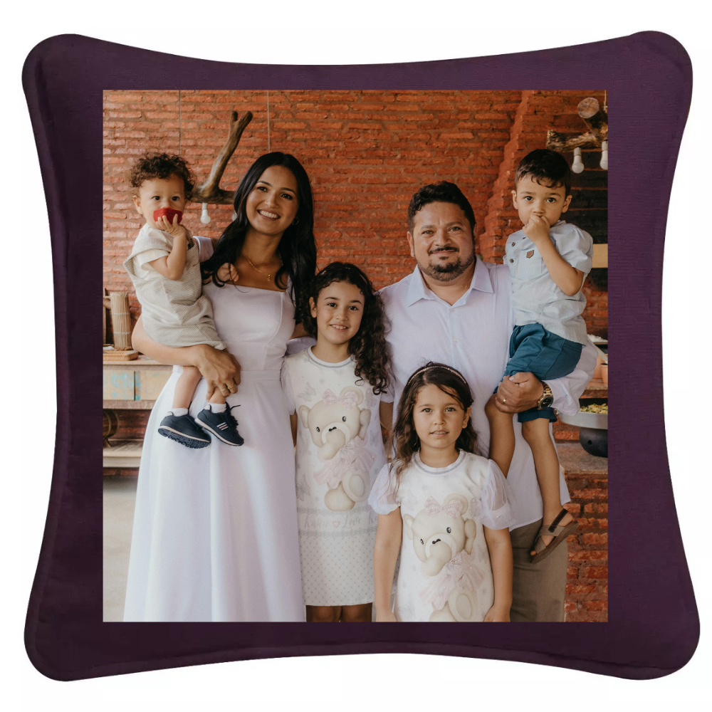 Personalised Aubergine Picture Photo Cushion - Perham Prints
