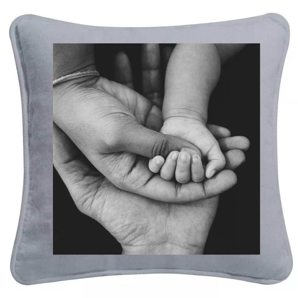Personalised Light Grey Picture Photo Cushion - Perham Prints