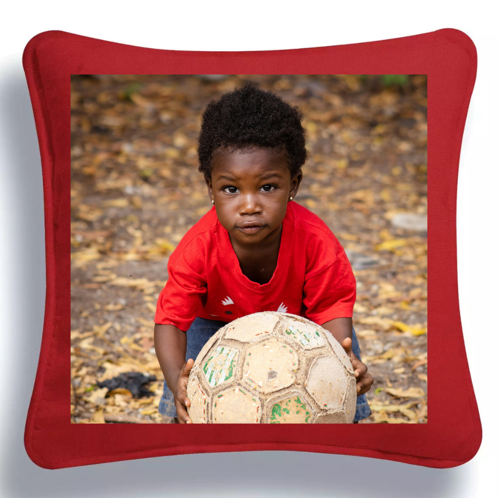 Personalised Red Picture Photo Cushion - Perham Prints
