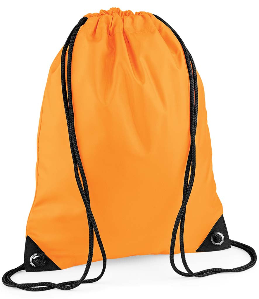 Personalised Premium Drawstring Bag Gymsac Fluorescent Orange – Custom DTF Printed Bag