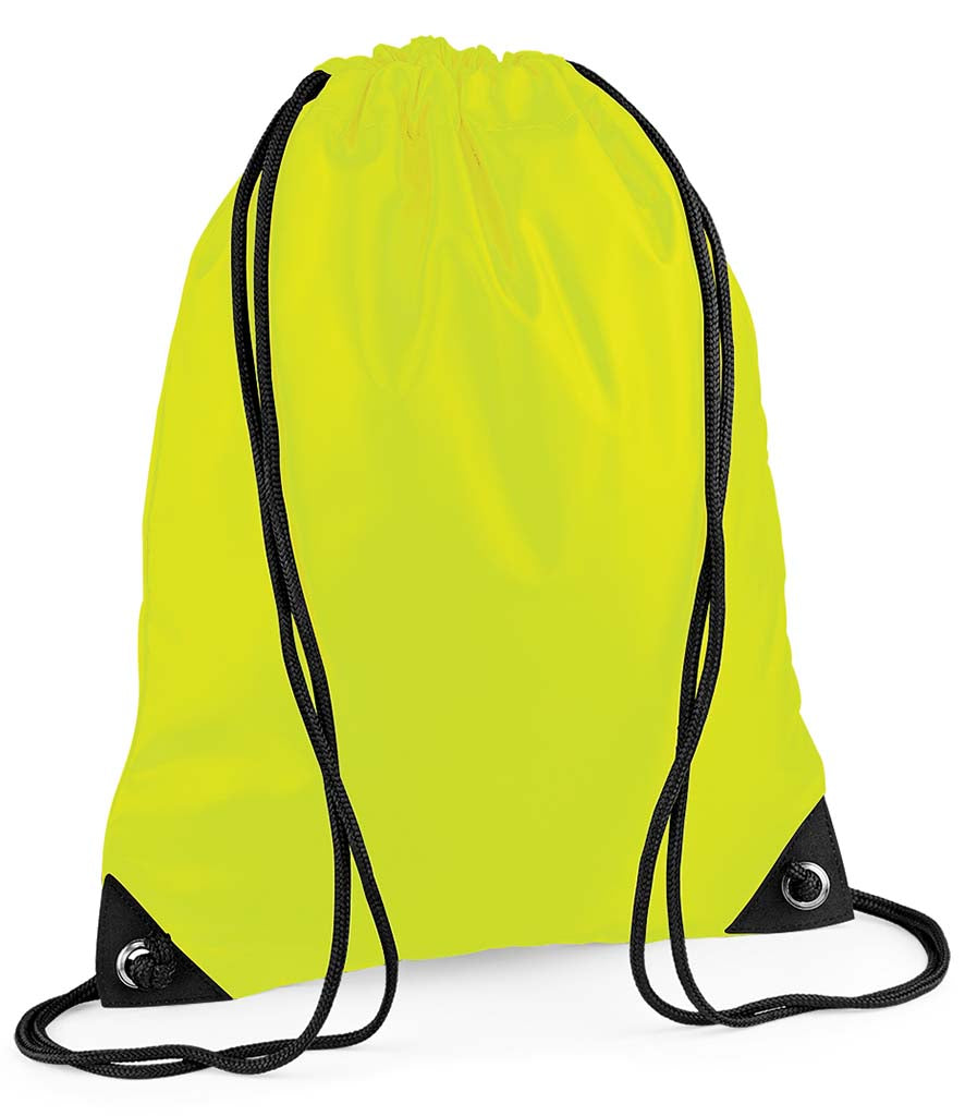 Personalised Premium Drawstring Bag Gymsac Fluorescent Yellow – Custom DTF Printed Bag