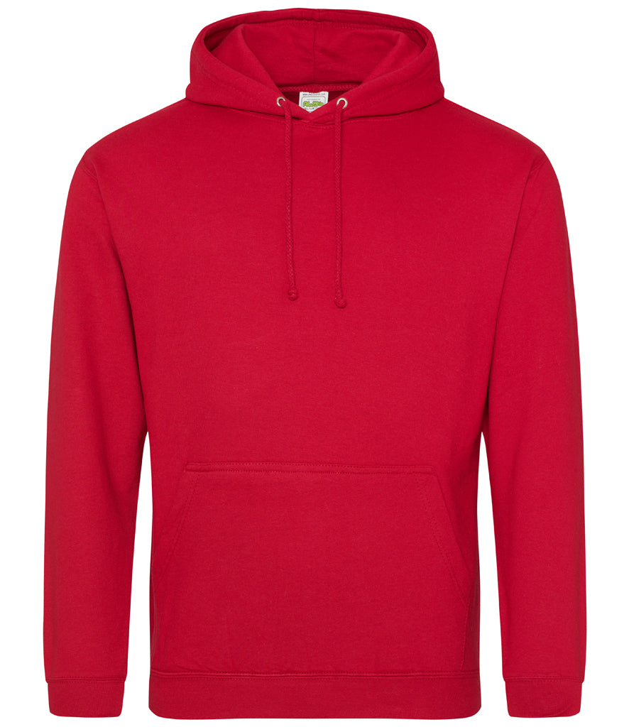 Fully Personalised Red UNISEX Pullover AWDis Hoodie - Create Your Design - Perham Prints