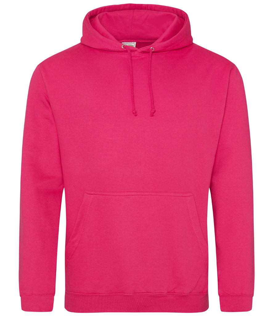 Fully Personalised Hot Pink UNISEX Pullover AWDis Hoodie - Create Your Design - Perham Prints
