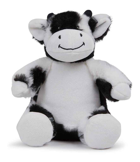 Personalised Black and White Cow Animal Teddy Cuddle Toy