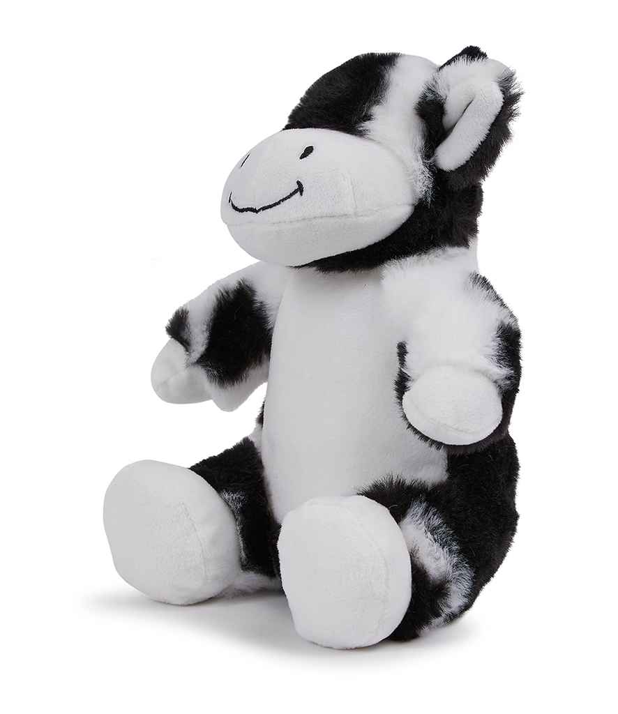 Personalised Black and White Cow Animal Teddy Cuddle Toy - Perham Prints