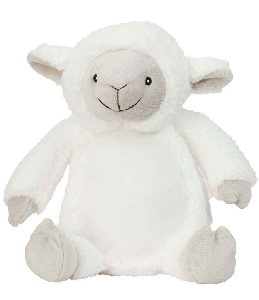 Personalised White Fluffy Sheep Lamb Animal Teddy Cuddle Toy - Perham Prints