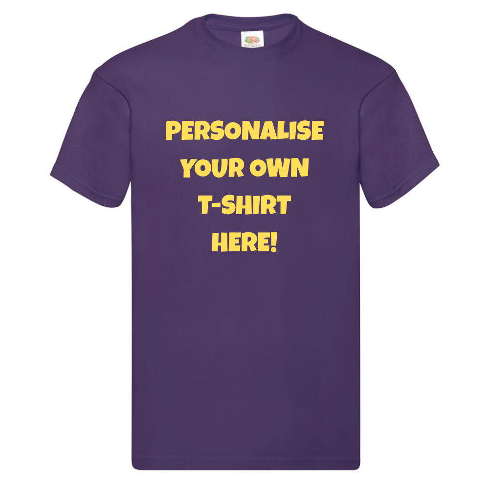 Fully Personalised Purple UNISEX Tshirt - Create Your Design - Perham Prints