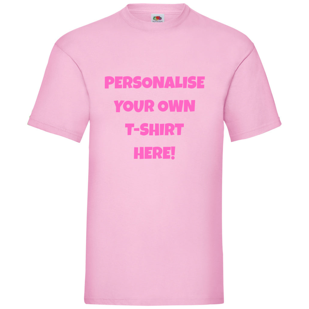 Fully Personalised Light Pink Azalea UNISEX Tshirt - Create Your Design - Perham Prints