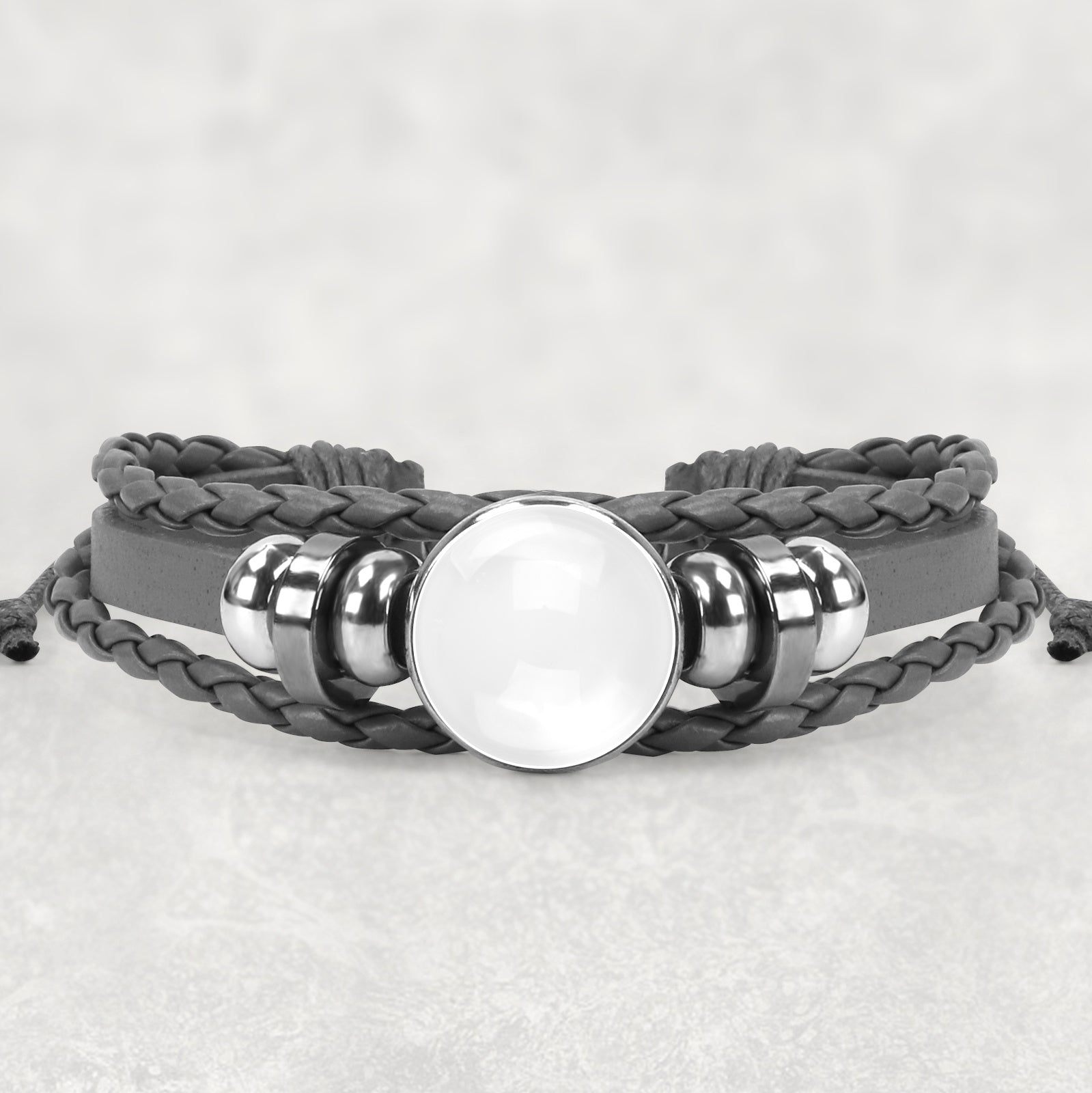 Personalised Black Friendship Bracelet Photo Picture - Perham Prints