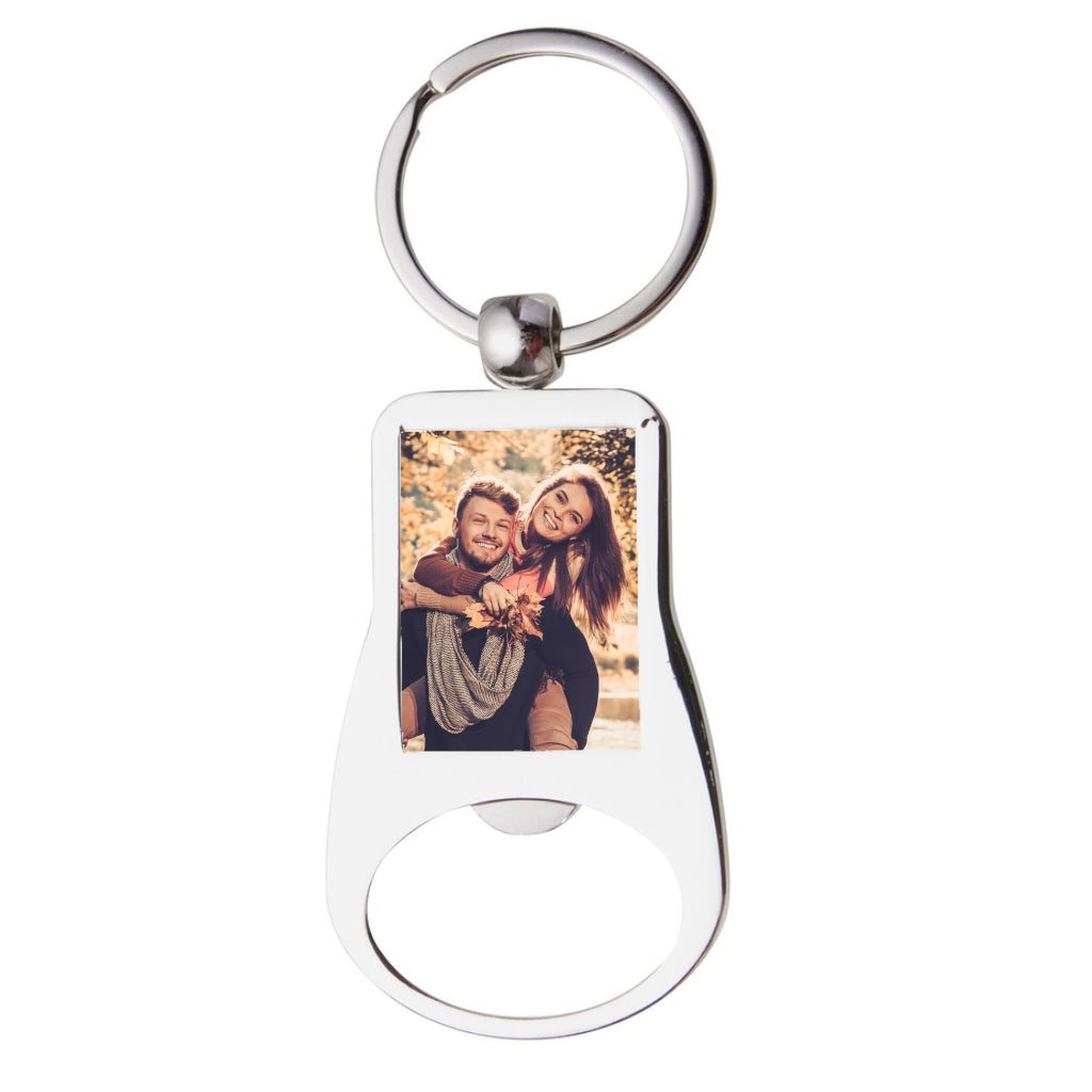 Personalised Picture Photo Keyring - Bottle Opener