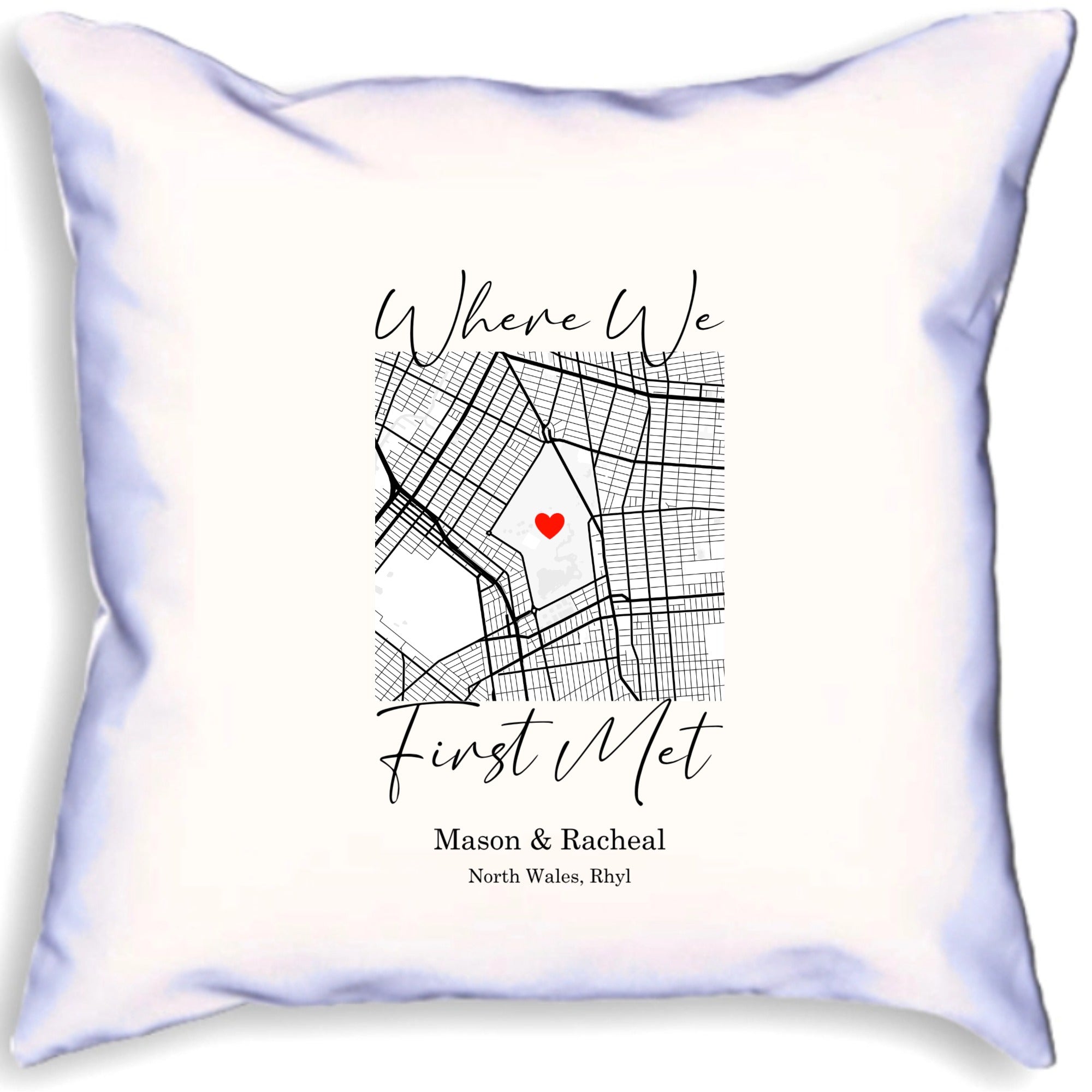 Where We First Met Personalised Map Cushion