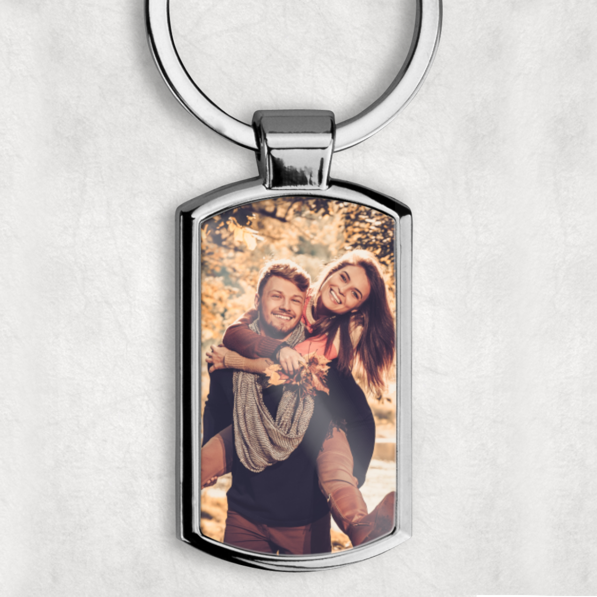Personalised Picture Photo Keyring - Oblong