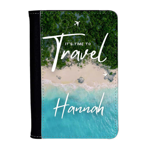 Personalised Passport Holder It's Time To Travel Name Here - 0