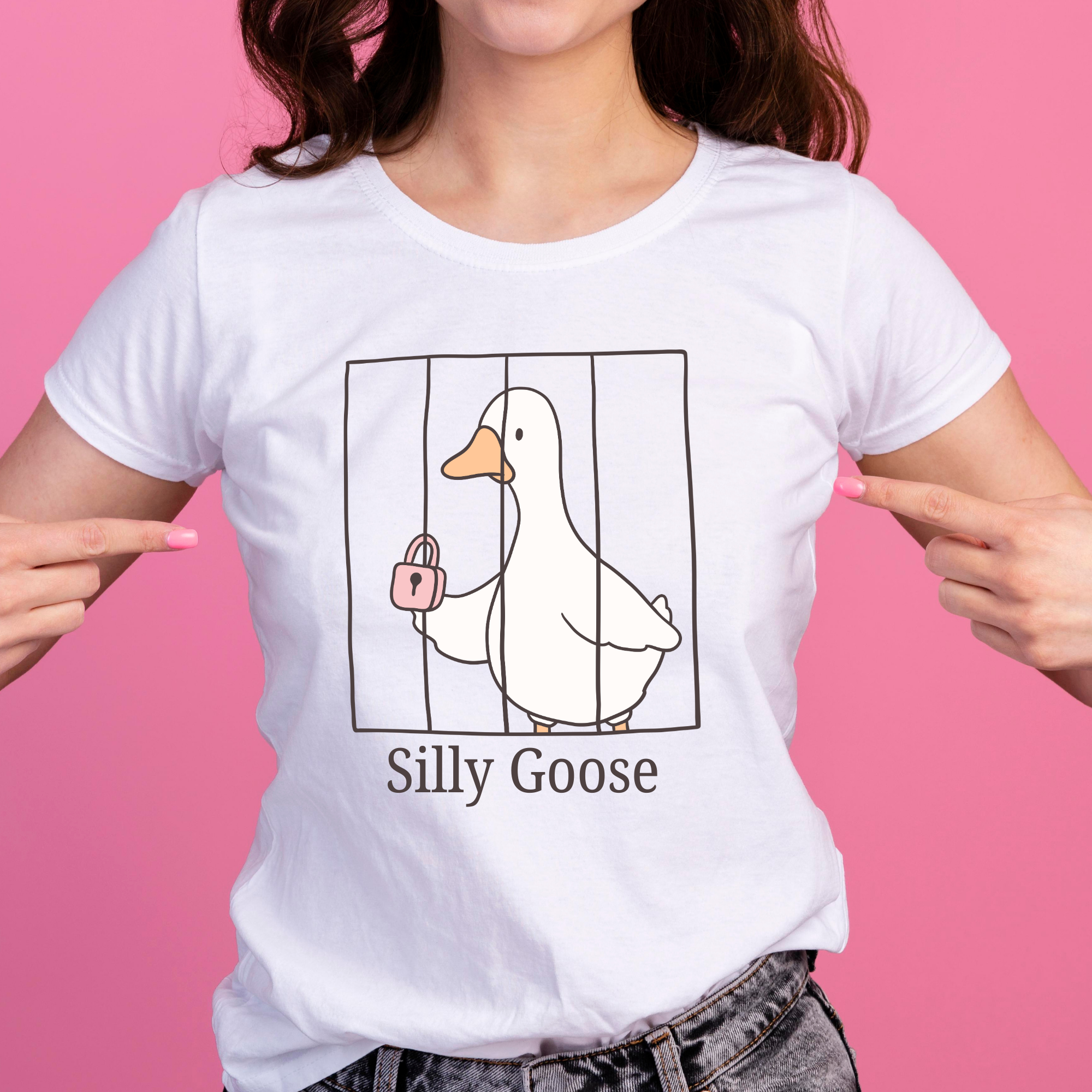 Silly Goose White UNISEX Tshirt
