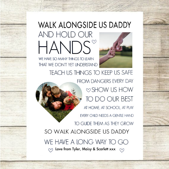 Walk Alongside Me Daddy Custom Folded Card - Perham Prints