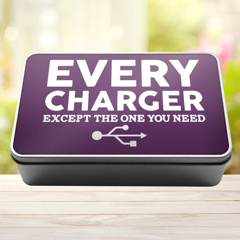 Buy purple Charger Storage Rectangle Tin Every Charger But The One You Need
