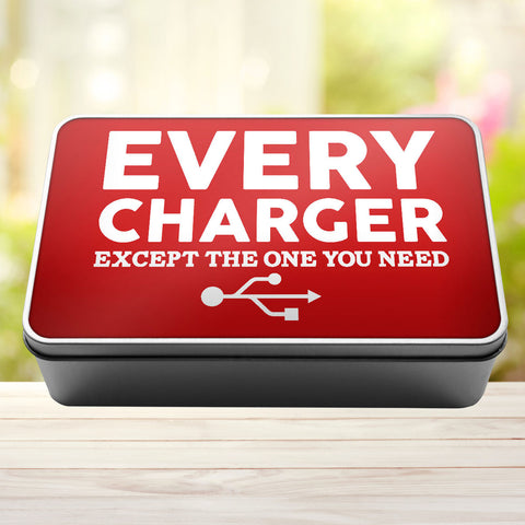 Charger Storage Rectangle Tin Every Charger But The One You Need