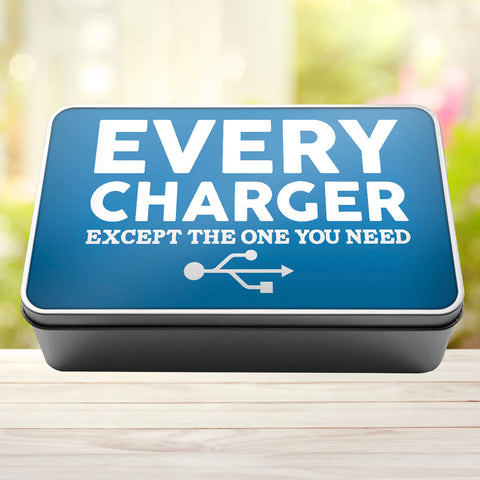 Buy sky-blue Charger Storage Rectangle Tin Every Charger But The One You Need