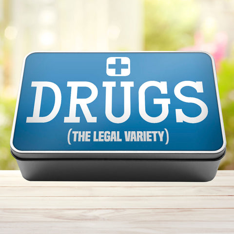 Buy sky-blue Drugs The Legal Variety Storage Rectangle Tin