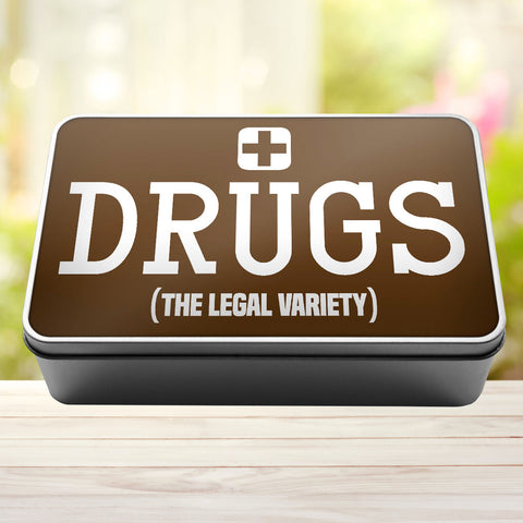 Buy brown Drugs The Legal Variety Storage Rectangle Tin