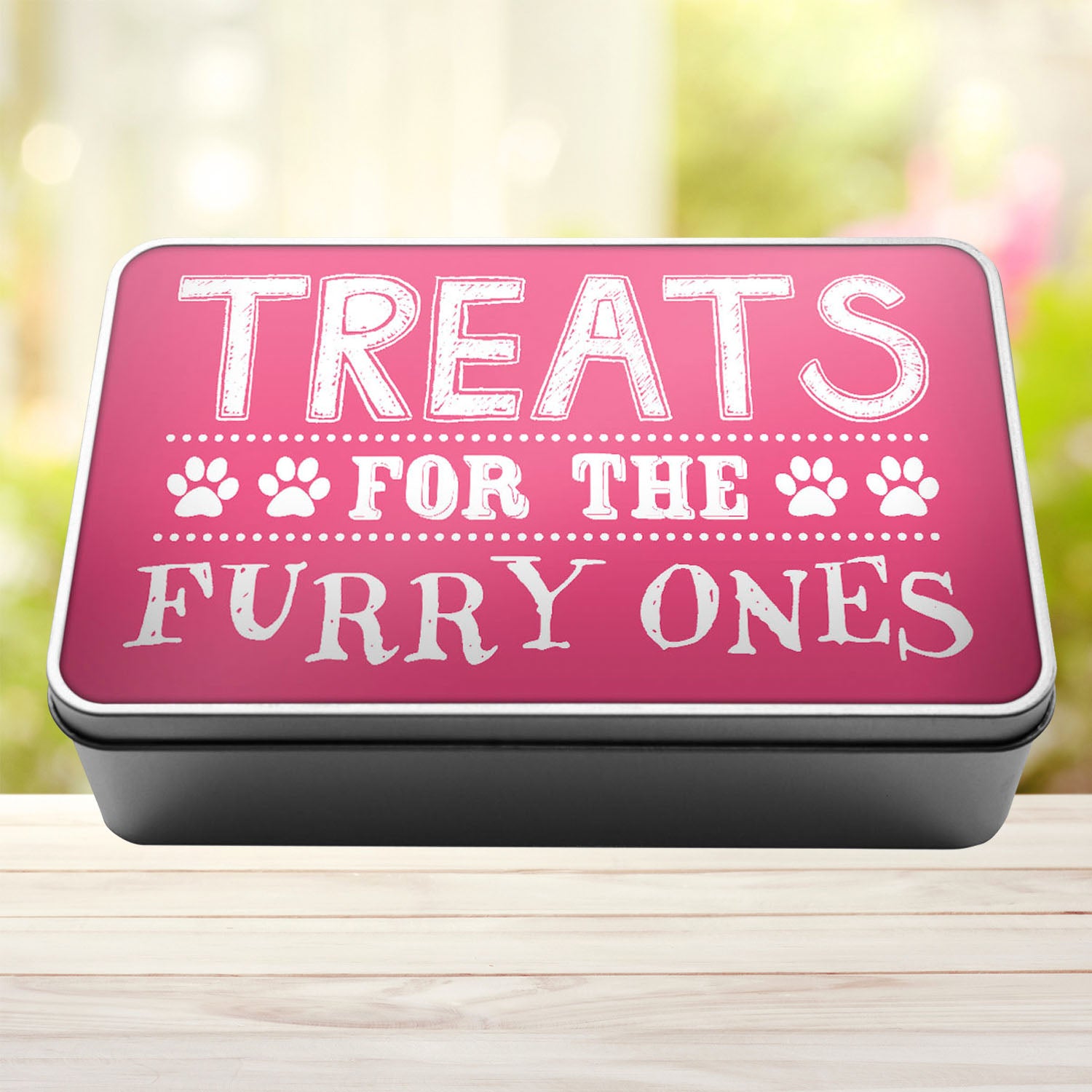 Treats For The Furry Ones Dog Biscuit Dog Treats Storage Rectangle Tin - Perham Prints
