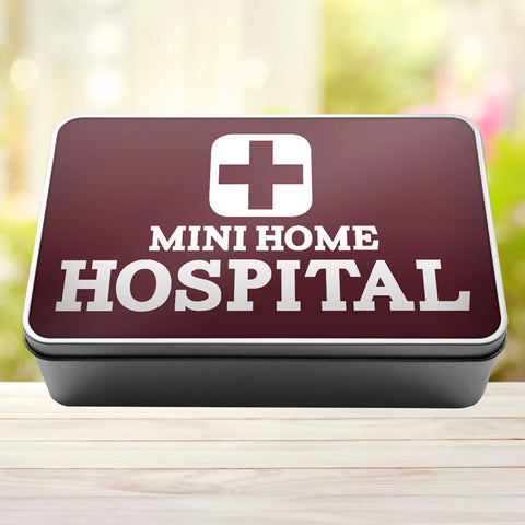 Buy burgundy Mini Home Hospital Storage Rectangle Tin