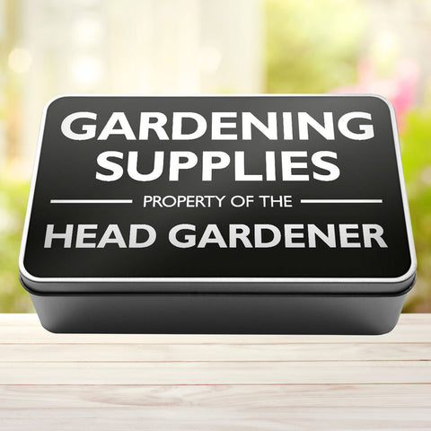 Gardening Supplies Property Of The Head Gardener Storage Rectangle Tin - 0