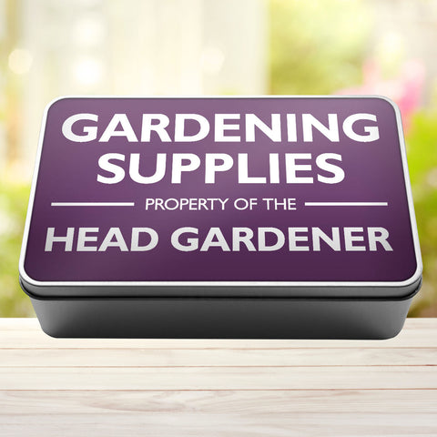 Buy purple Gardening Supplies Property Of The Head Gardener Storage Rectangle Tin