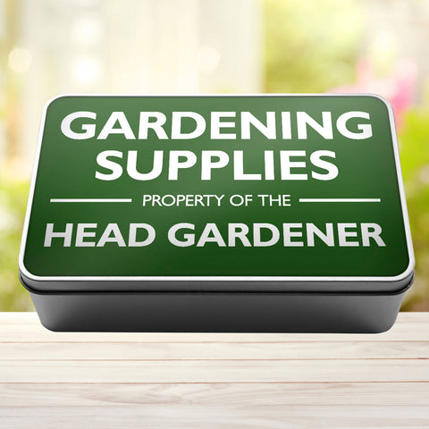 Gardening Supplies Property Of The Head Gardener Storage Rectangle Tin
