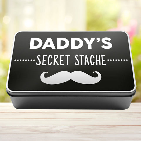 Buy black Daddy&#39;s Secret Stache Stash Tin Storage Rectangle Tin