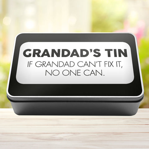 Grandad's Tin If Grandad Can't Fix It No One Can Tin Storage Rectangle Tin - 0