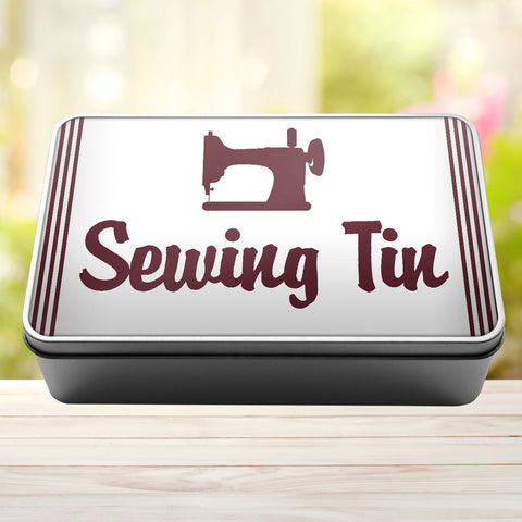 Buy burgundy Sewing Tin Storage Rectangle Tin