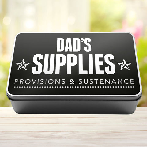 Dad's Supplies Provisions and Sustenance Tin Storage Rectangle Tin - 0