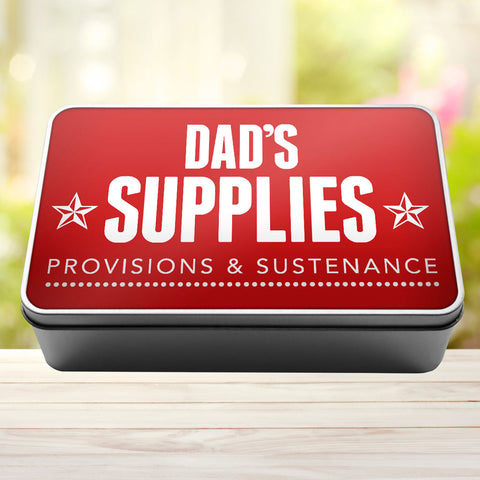 Buy red Dad&#39;s Supplies Provisions and Sustenance Tin Storage Rectangle Tin