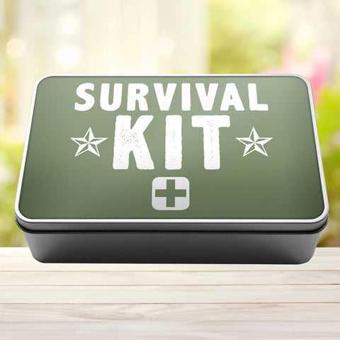 Buy sage-green Survival Kit Storage Rectangle Tin