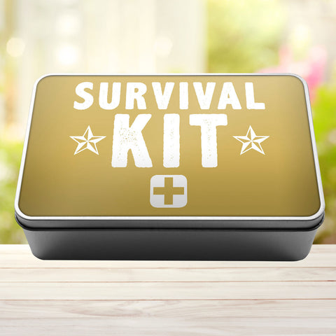 Buy gold Survival Kit Storage Rectangle Tin