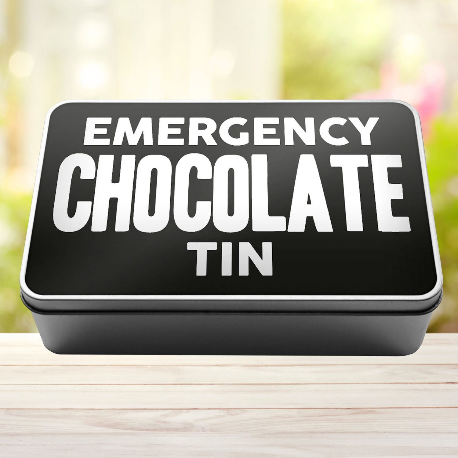 Emergency Chocolate Tin Storage Rectangle Tin - Perham Prints