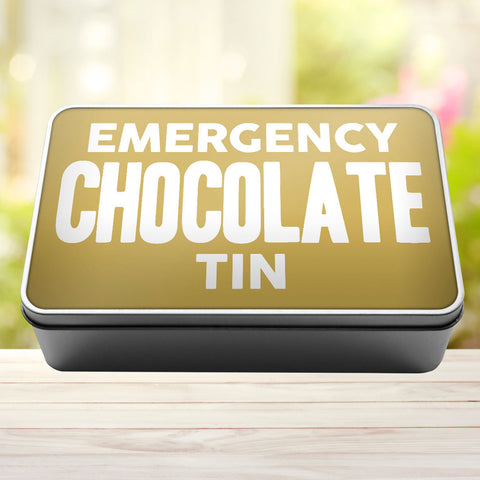 Buy gold Emergency Chocolate Tin Storage Rectangle Tin