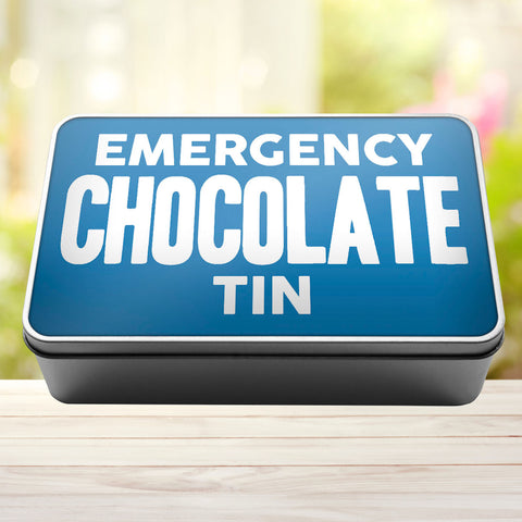 Buy sky-blue Emergency Chocolate Tin Storage Rectangle Tin