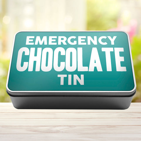 Buy turquoise Emergency Chocolate Tin Storage Rectangle Tin